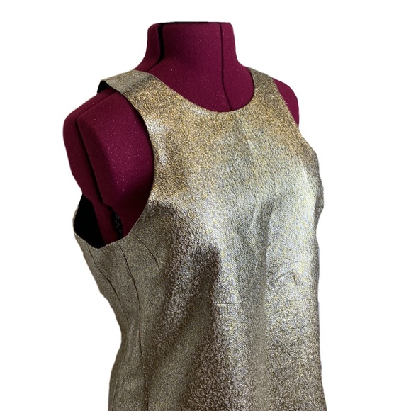1.State Gold Silver Metallic Short Sleeveless Mini Cocktail Party Dress Women XL - Picture 3 of 12